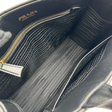 プラダ PRADA シンボル トップステッチ ミディアム 1BA378 ブラック レザー レディース トートバッグ