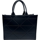プラダ PRADA シンボル トップステッチ ミディアム 1BA378 ブラック レザー レディース トートバッグ
