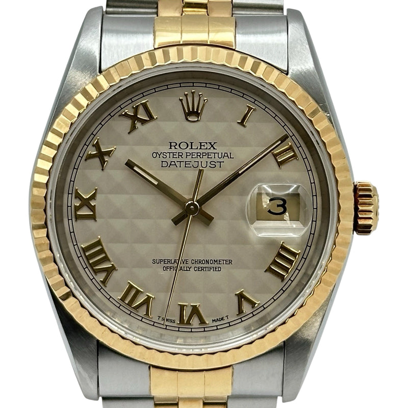 ロレックス ROLEX デイトジャスト 16233 アイボリー/ピラミッド