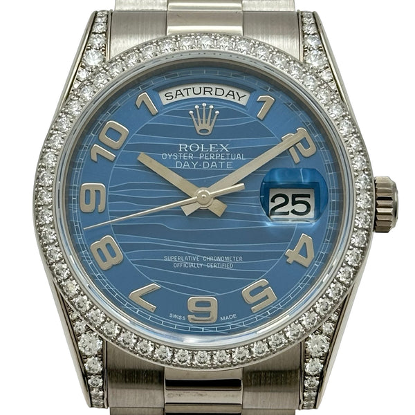 ロレックス ROLEX デイデイト36 118389 ウェーブ ホワイトゴールド 自動巻き メンズ 腕時計 ロレックス ROLEX デイデイト36 118389 ウェーブ ホワイトゴールド
