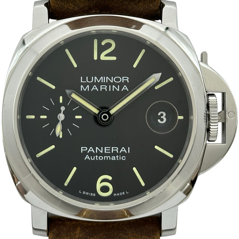 中古 パネライ PANERAI PAM01048 U番(2018年製造) ブラック メンズ 腕時計 パネライ PANERAI ルミノール マリーナ オートマティック アッチャイオ