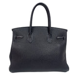 エルメス HERMES バーキン30 □F刻印　(2002年製) ブルーニュイ シルバー金具 フィヨルド ユニセックス ハンドバッグ