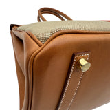 エルメス HERMES バーキン35 フラッグ □R刻 フォーブ・フィセル/オレンジ ゴールド金具 トワル/バレニア レディース ハンドバッグ