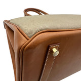 エルメス HERMES バーキン35 フラッグ □R刻 フォーブ・フィセル/オレンジ ゴールド金具 トワル/バレニア レディース ハンドバッグ