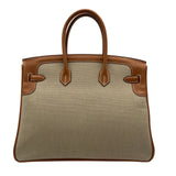 エルメス HERMES バーキン35 フラッグ □R刻 フォーブ・フィセル/オレンジ ゴールド金具 トワル/バレニア レディース ハンドバッグ