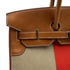 エルメス HERMES バーキン35 フラッグ □R刻 フォーブ・フィセル/オレンジ ゴールド金具 トワル/バレニア レディース ハンドバッグ