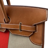 エルメス HERMES バーキン35 フラッグ □R刻 フォーブ・フィセル/オレンジ ゴールド金具 トワル/バレニア レディース ハンドバッグ