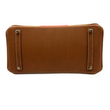 エルメス HERMES バーキン35 フラッグ □R刻 フォーブ・フィセル/オレンジ ゴールド金具 トワル/バレニア レディース ハンドバッグ