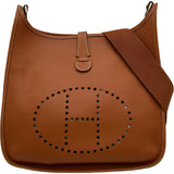 エルメス HERMES エヴリン1 GM □H刻印 ゴールド シルバー金具 クシュベル レディース ショルダーバッグ