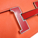 エルメス HERMES コンスタンス３　24 Y刻印　(2020年製) ローズテキサス 　シルバー・レッド金具 エプソン レディース ショルダーバッグ