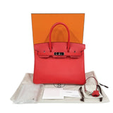 エルメス HERMES バーキン30 D刻印　(2019年製) ルージュクー　シルバー金具 エプソン ユニセックス ハンドバッグ