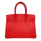 エルメス HERMES バーキン30 D刻印　(2019年製) ルージュクー　シルバー金具 エプソン ユニセックス ハンドバッグ