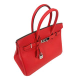 エルメス HERMES バーキン30 D刻印　(2019年製) ルージュクー　シルバー金具 エプソン ユニセックス ハンドバッグ