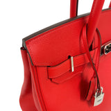 エルメス HERMES バーキン30 D刻印　(2019年製) ルージュクー　シルバー金具 エプソン ユニセックス ハンドバッグ