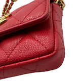 シャネル CHANEL マトラッセ ミニクラッチ AP2857 レッド ソフトキャビアスキン ショルダーバッグ