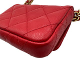 シャネル CHANEL マトラッセ ミニクラッチ AP2857 レッド ソフトキャビアスキン ショルダーバッグ