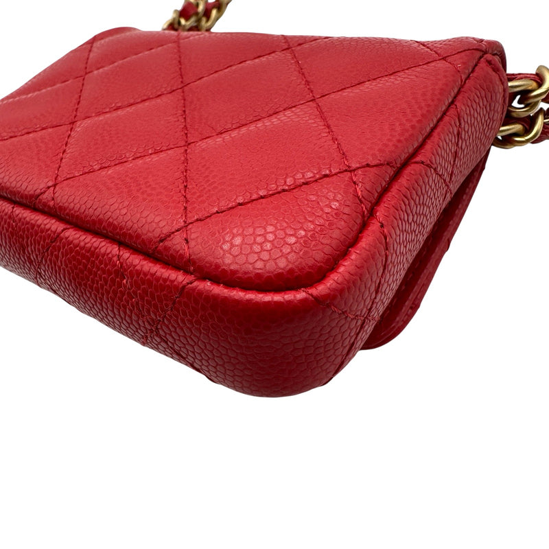 シャネル CHANEL マトラッセ ミニクラッチ AP2857 レッド ソフト