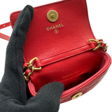 シャネル CHANEL マトラッセ ミニクラッチ AP2857 レッド ソフトキャビアスキン ショルダーバッグ