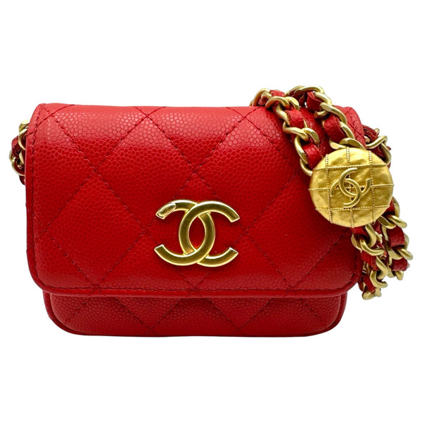 シャネル CHANEL マトラッセ ミニクラッチ AP2857 レッド ソフト