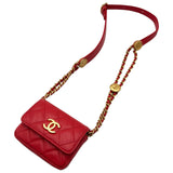 シャネル CHANEL マトラッセ ミニクラッチ AP2857 レッド ソフトキャビアスキン ショルダーバッグ