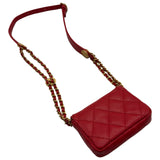 シャネル CHANEL マトラッセ ミニクラッチ AP2857 レッド ソフトキャビアスキン ショルダーバッグ