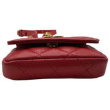 シャネル CHANEL マトラッセ ミニクラッチ AP2857 レッド ソフトキャビアスキン ショルダーバッグ
