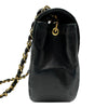 シャネル CHANEL ハーフムーン チェーンフラップバッグ 0番台 ブラック ゴールド金具 ラムスキン レディース ショルダーバッグ