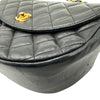 シャネル CHANEL ハーフムーン チェーンフラップバッグ 0番台 ブラック ゴールド金具 ラムスキン レディース ショルダーバッグ