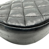 シャネル CHANEL ハーフムーン チェーンフラップバッグ 0番台 ブラック ゴールド金具 ラムスキン レディース ショルダーバッグ
