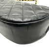 シャネル CHANEL ハーフムーン チェーンフラップバッグ 0番台 ブラック ゴールド金具 ラムスキン レディース ショルダーバッグ