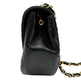 シャネル CHANEL ハーフムーン チェーンフラップバッグ 0番台 ブラック ゴールド金具 ラムスキン レディース ショルダーバッグ