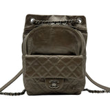 シャネル CHANEL マトラッセ リュックサック A90714 21番台 カーキ シルバー金具 エイジドカーフ レディース リュック・デイパック
