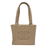 シャネル CHANEL チョコバーハンドバッグ 7番台 ベージュ シルバー金具 ラムスキン レディース ハンドバッグ