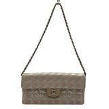 シャネル CHANEL ニュートラベルライン チェーンバッグ A15316 ベージュ シルバー金具 ナイロンジャガード レディース ショルダーバッグ