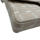 シャネル CHANEL ニュートラベルライン チェーンバッグ A15316 ベージュ シルバー金具 ナイロンジャガード レディース ショルダーバッグ