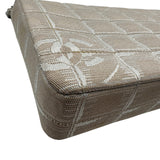 シャネル CHANEL ニュートラベルライン チェーンバッグ A15316 ベージュ シルバー金具 ナイロンジャガード レディース ショルダーバッグ