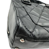シャネル CHANEL ワイルドステッチ ハンドバッグ ブラック シルバー金具 カーフレザー レディース ハンドバッグ