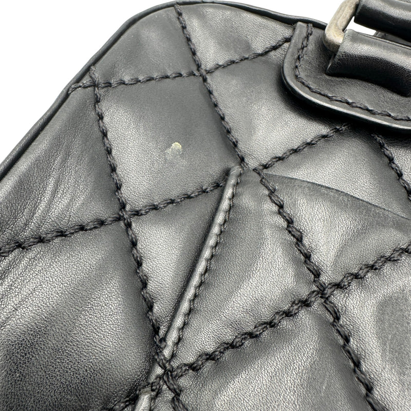 シャネル CHANEL ワイルドステッチ ハンドバッグ ブラック シルバー