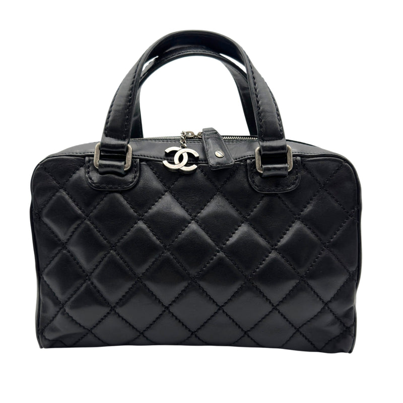 シャネル CHANEL ワイルドステッチ ハンドバッグ ブラック シルバー 