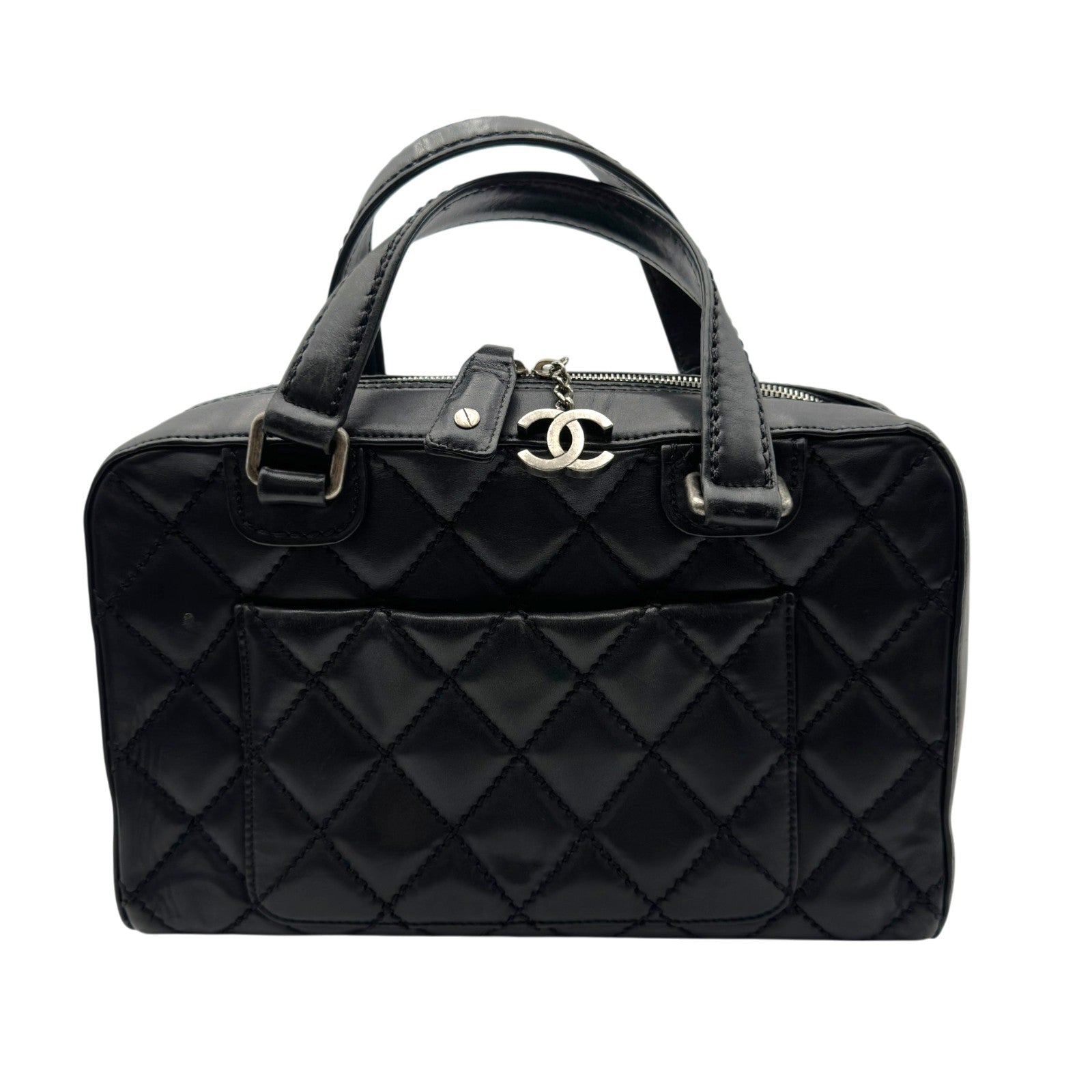 CHANEL ワイルドステッチ ハンドバッグ ブラック　シャネル シャネル CHANEL ワイルドステッチ ハンドバッグ ブラック シルバー