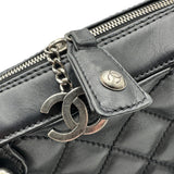 シャネル CHANEL ワイルドステッチ ハンドバッグ ブラック シルバー金具 カーフレザー レディース ハンドバッグ