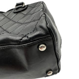 シャネル CHANEL ワイルドステッチ ハンドバッグ ブラック シルバー金具 カーフレザー レディース ハンドバッグ
