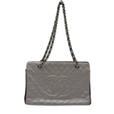 シャネル CHANEL ココマーク チェーントートバッグ シルバー/ブラック シルバー金具 ラムスキン レディース トートバッグ
