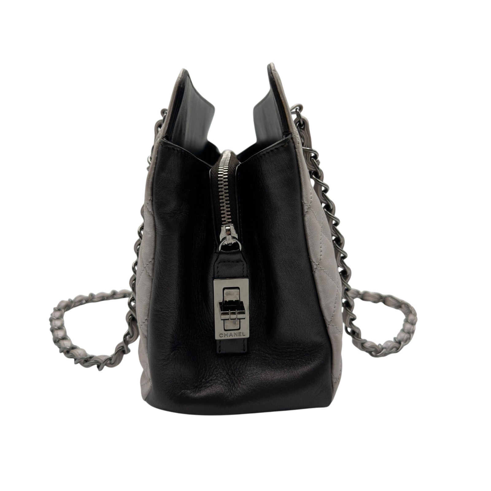 シャネル CHANEL ココマーク チェーントートバッグ シルバー/ブラック