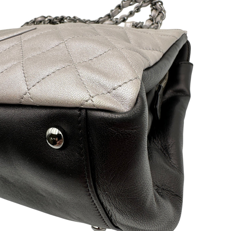 シャネル CHANEL ココマーク チェーントートバッグ シルバー/ブラック