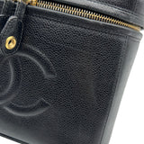 シャネル CHANEL ココマーク 2Wayバニティバッグ A06329 4番台 ブラック ゴールド金具 キャビアスキン レディース ハンドバッグ