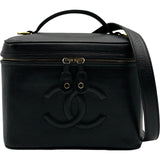 シャネル CHANEL ココマーク 2Wayバニティバッグ A06329 4番台 ブラック ゴールド金具 キャビアスキン レディース ハンドバッグ