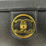 シャネル CHANEL ココマーク ボックス バニティバッグ A01999 ブラック ゴールド金具 キャビアスキン レディース ショルダーバッグ