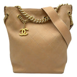 シャネル CHANEL パリローマ オンマイショルダーバッグ 23番台 ベージュ ゴールド金具 レザー レディース ショルダーバッグ