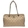 シャネル CHANEL フレンチリビエラ チェーントートバッグ A66806 17番台 ベージュ シルバー金具 ソフトキャビアスキン レディース トートバッグ